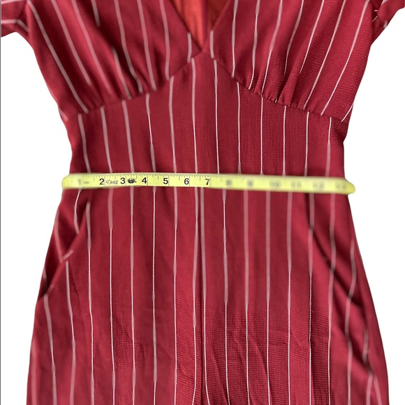 Lulus Pacific Coast Wine Red Striped Culotte Jumpsuit Size Small - Picture 13 of 16